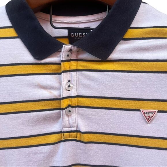 π‘ GUESS Polo Shirt Mβ | Retro Stripe Vibes π― - Picture 3 of 6